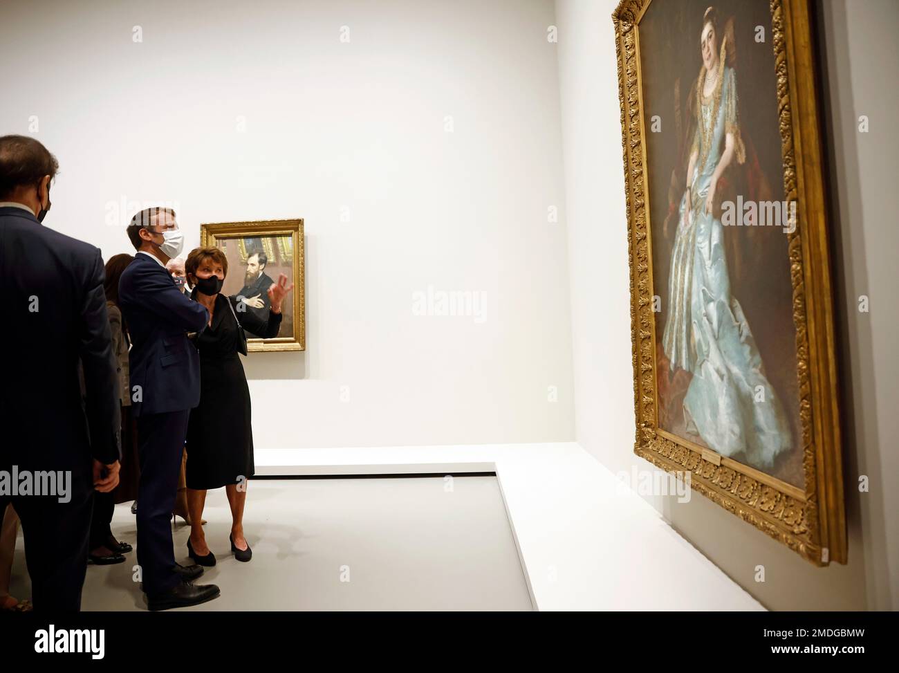 French President Emmanuel Macron visits to visit the exhibition 'The ...