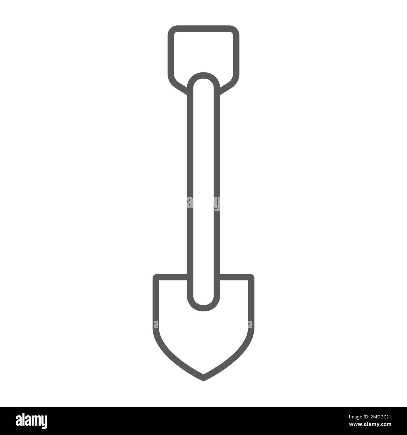 Shovel thin line icon equipment and tool agriculture sign