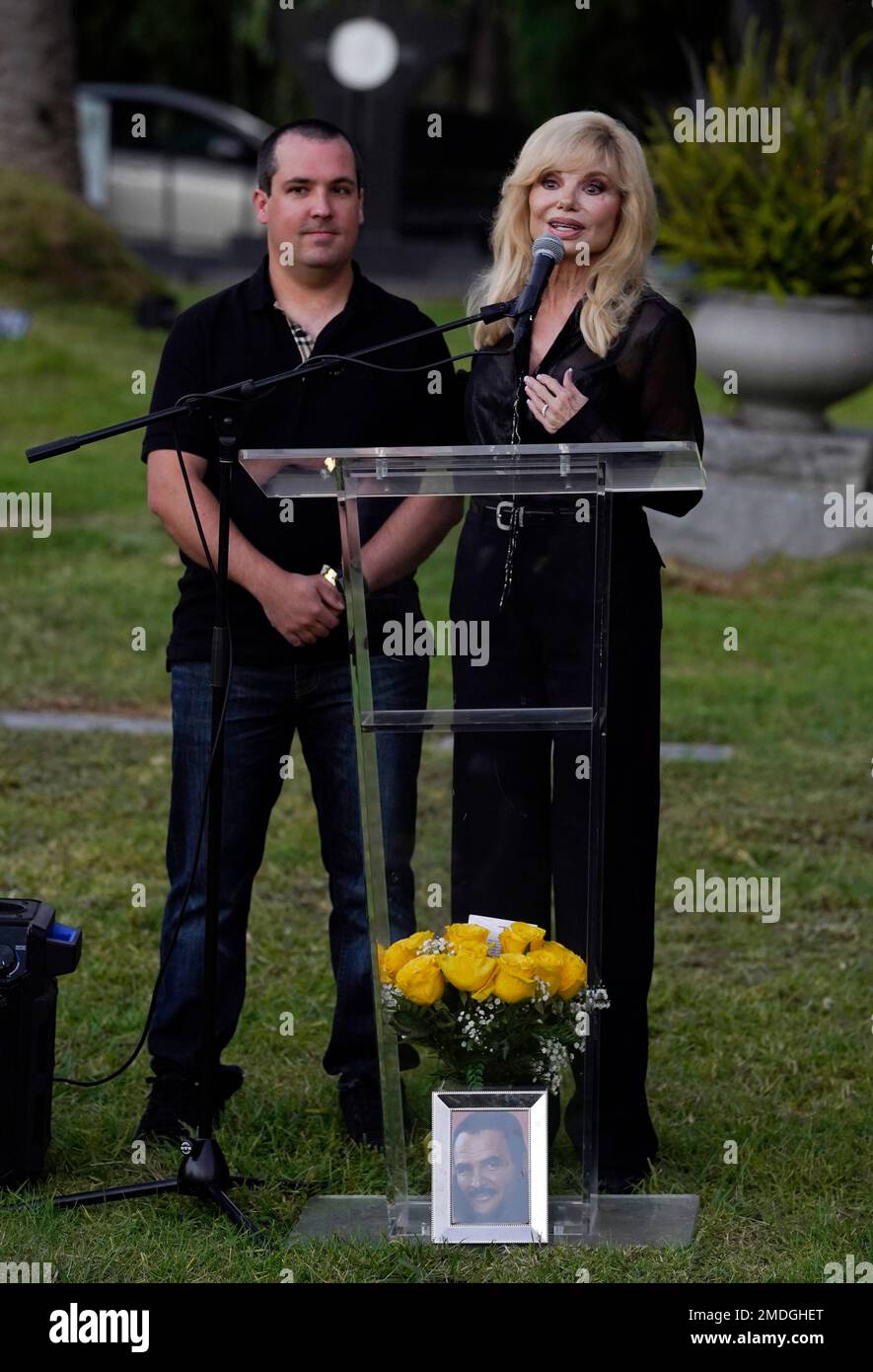 Actress Loni Anderson and her son Quinton Reynolds speak before the(09)