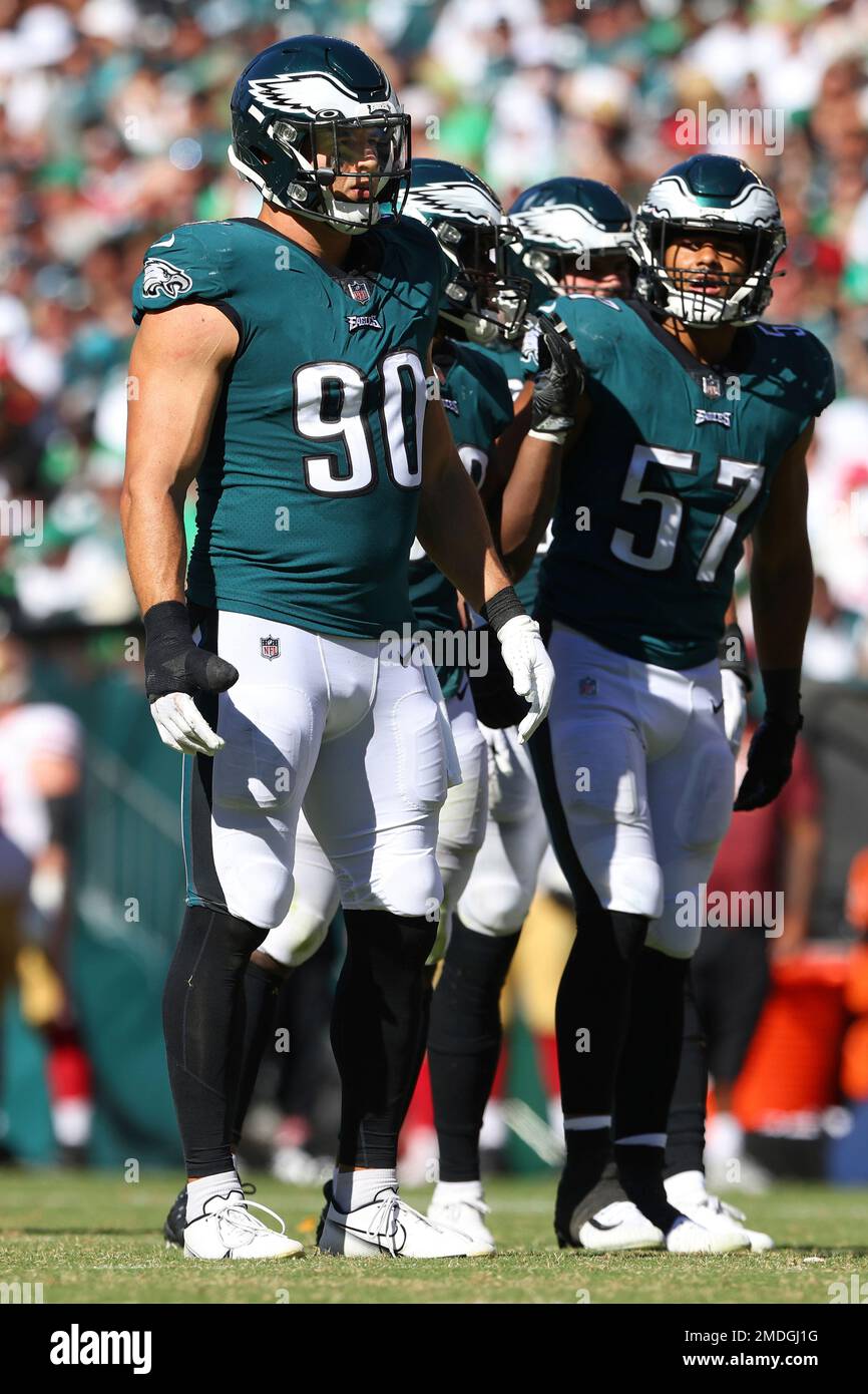 Philadelphia Eagles' Ryan Kerrigan (90) in action during an NFL football  game against the San Francisco 49ers, Sunday, Sept. 19, 2021, in  Philadelphia. (AP Photo/Rich Schultz Stock Photo - Alamy