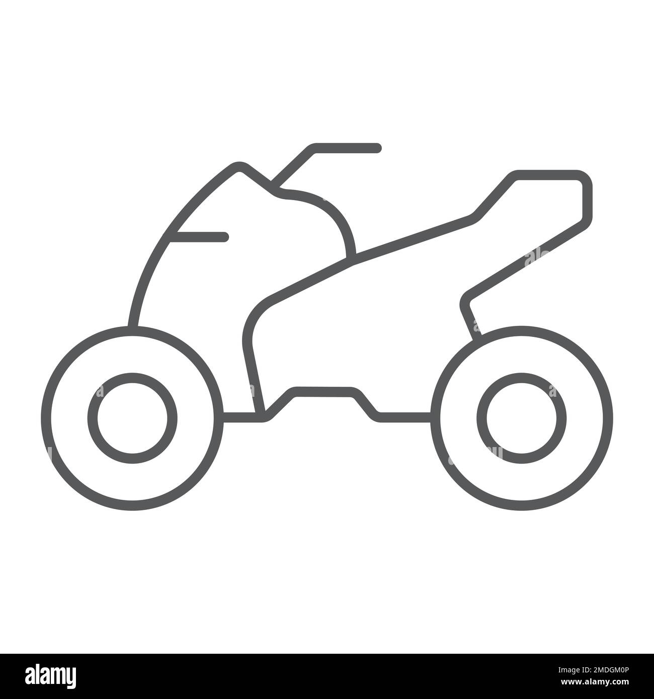 Quadbike thin line icon, bike and extreme, ATV motorcycle sign, vector graphics, a linear pattern on a white background, eps 10. Stock Vector