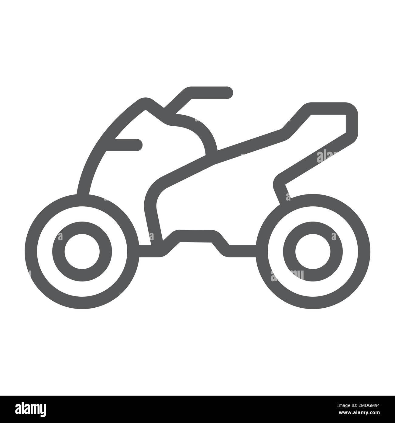 Quadbike line icon, bike and extreme, ATV motorcycle sign, vector graphics, a linear pattern on a white background, eps 10. Stock Vector