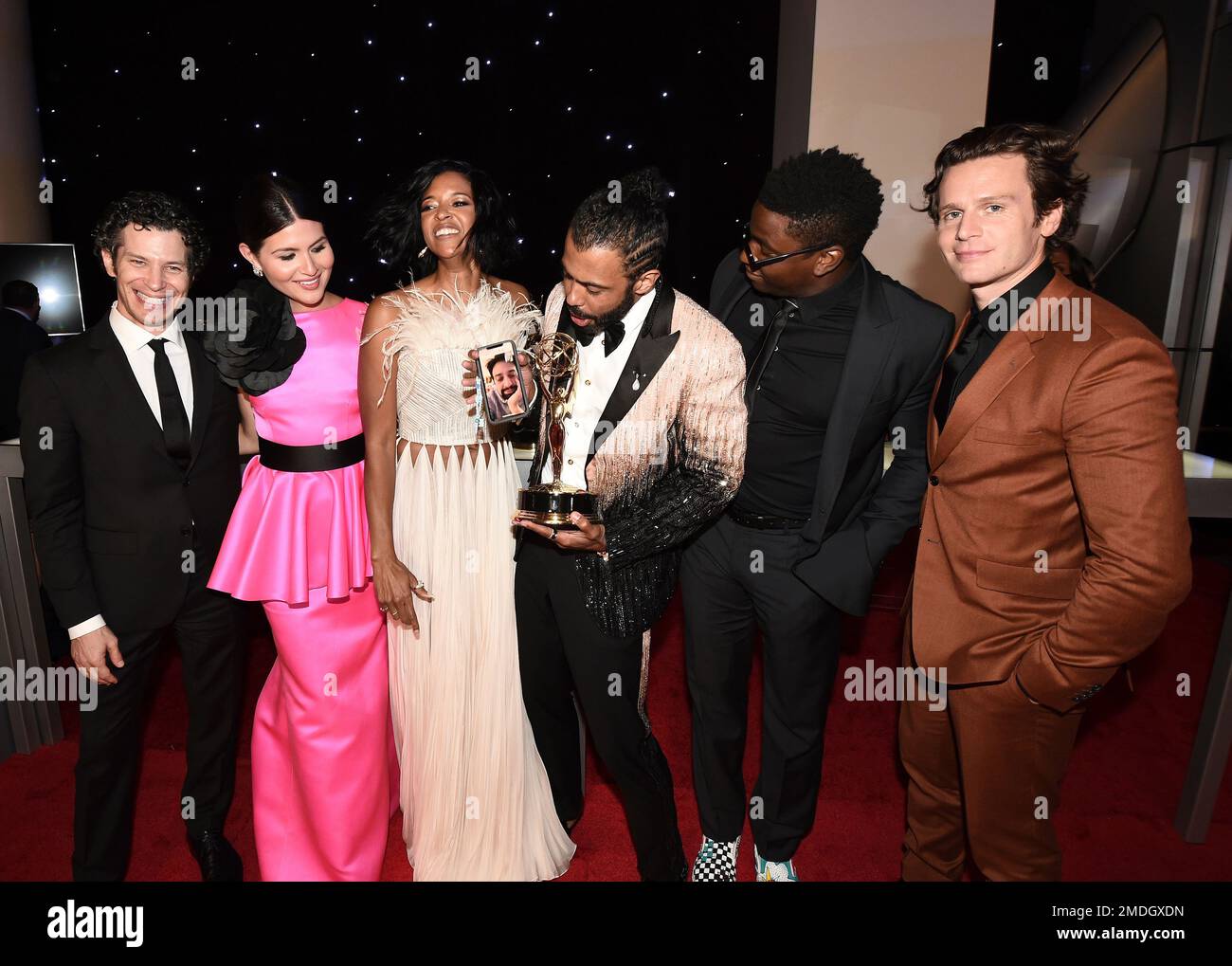 Thomas Kail, from left, Phillipa Soo, Renee Elise Goldsberry, Daveed