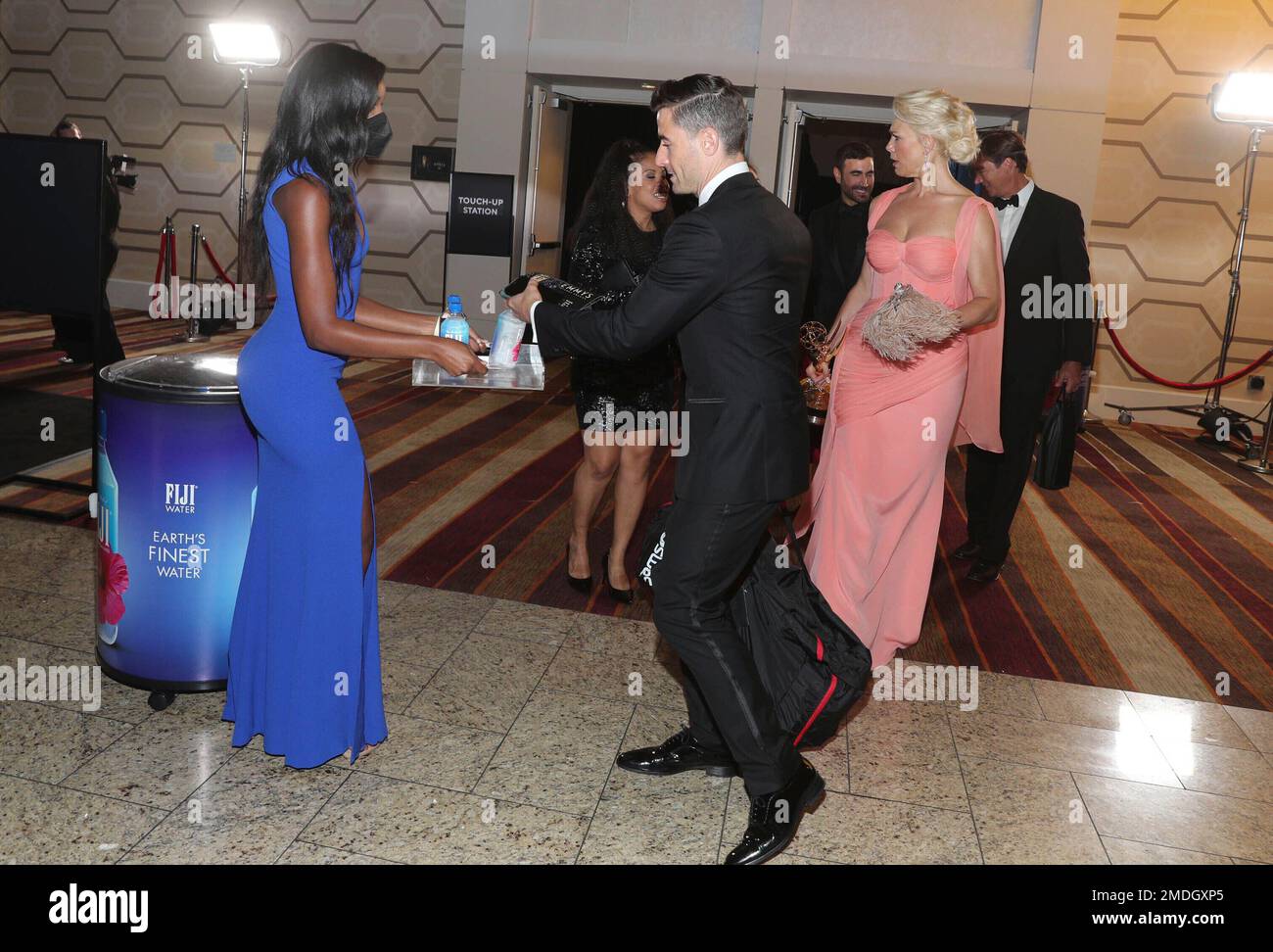 Hannah Waddingham arrives at the 73rd Emmy Awards at the JW Marriott at ...