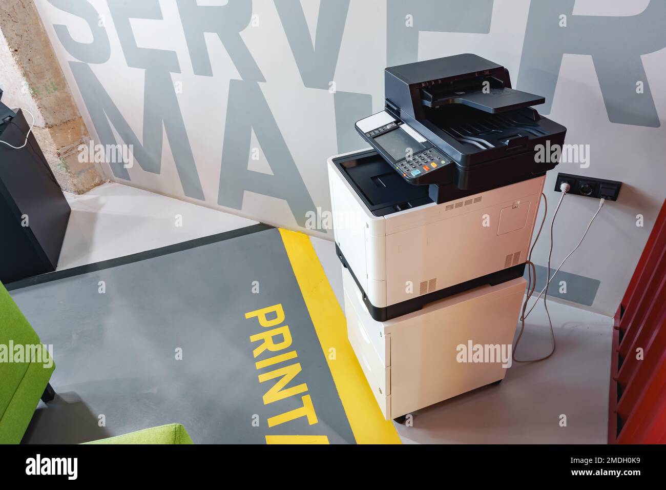 Network printer multi-function machine in modern office Stock Photo