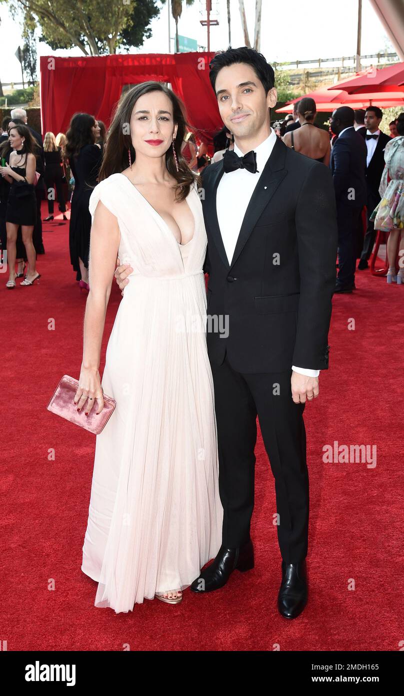 Lucia Aniello and Paul W. Downs arrive at the 73rd Emmy Awards at the