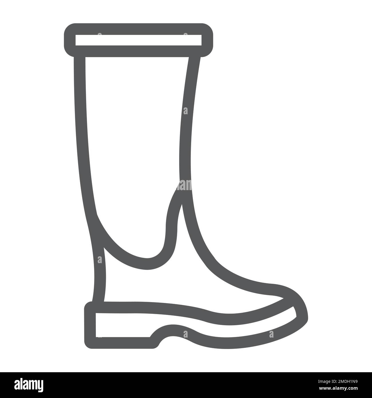 Rubber boot line icon, footwear and protection, galoshes sign, vector ...
