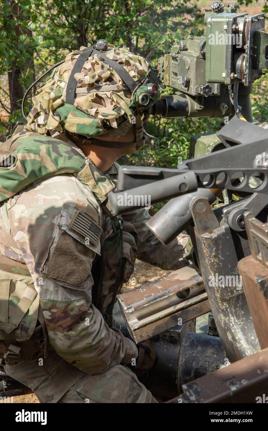 U.S. Army Pfc. Stacy Schomer, assigned to Bravo Battery, 1st Battalion