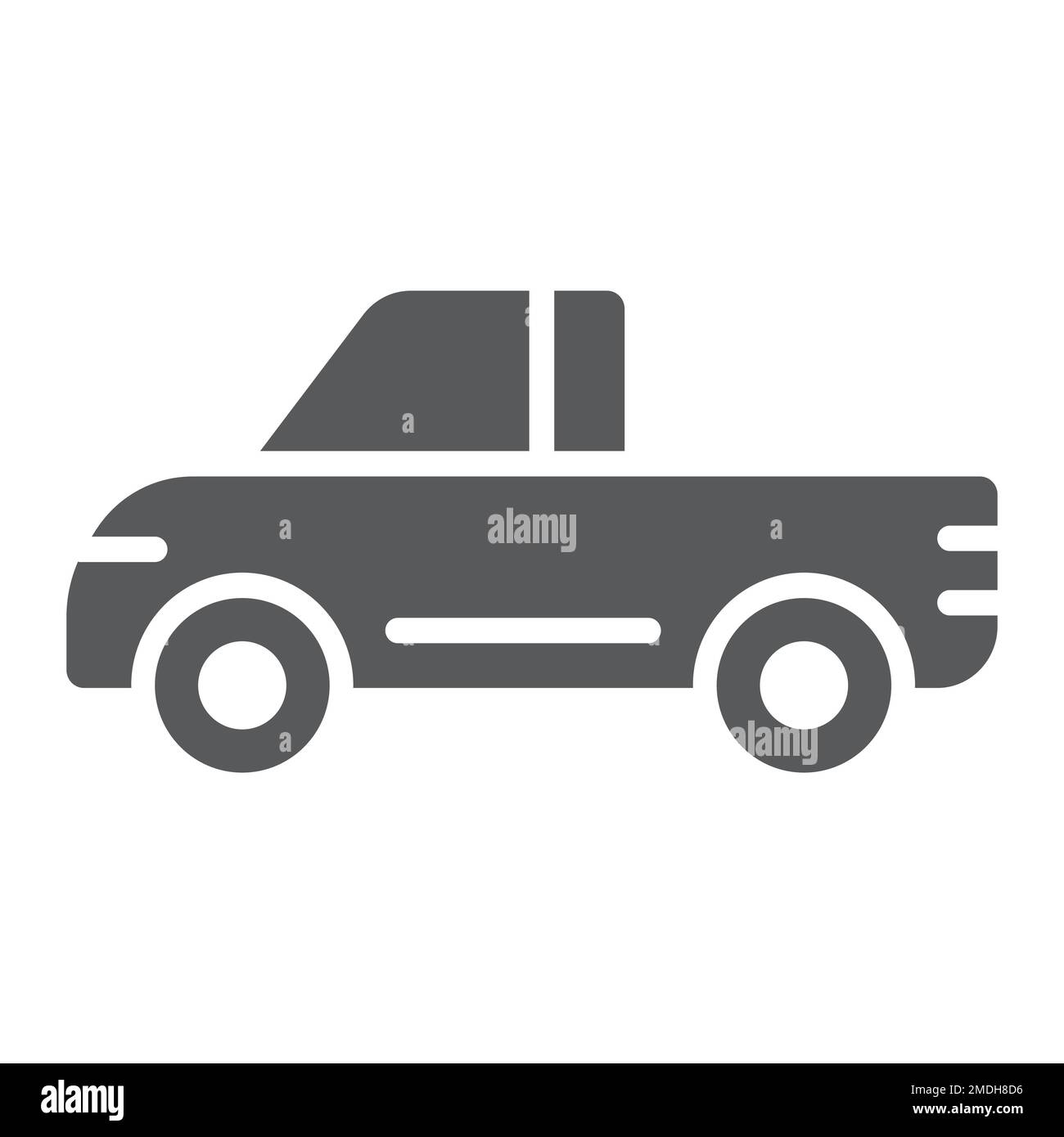 Pickup glyph icon, van and auto, car sign, vector graphics, a solid pattern on a white background, eps 10. Stock Vector