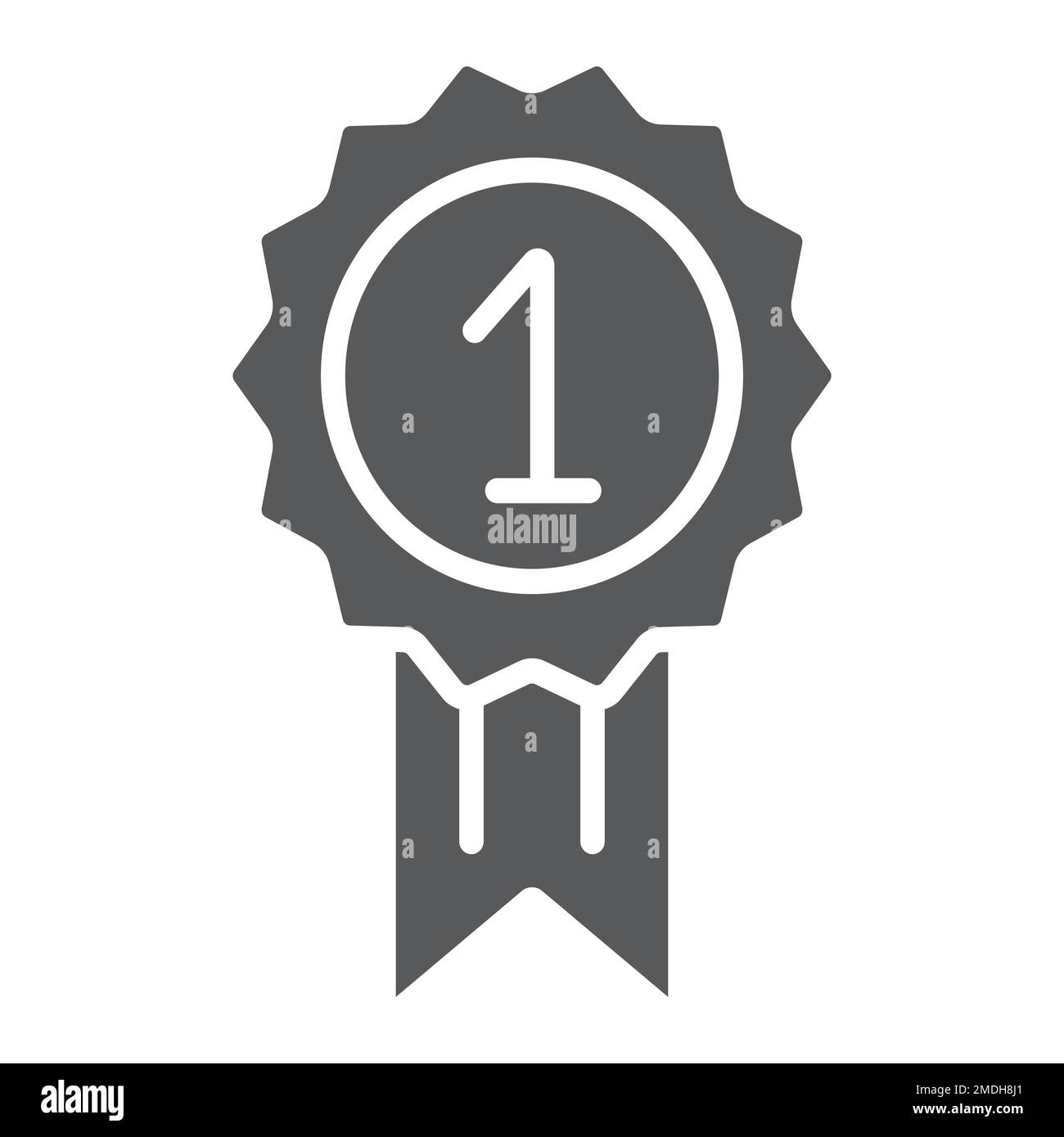 Award glyph icon, badge and prize, medal sign, vector graphics, a solid
