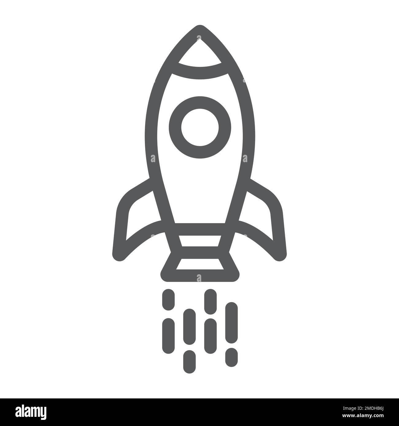 Spaceship line icon, shuttle and cosmos, rocket sign, vector graphics ...