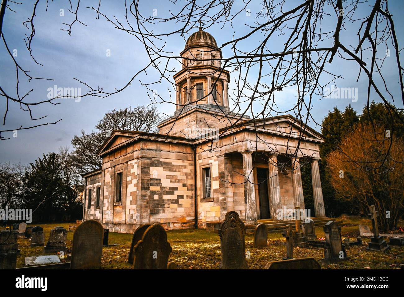 The Mausoleum, built for the fourth Duke of Newcastle to honor his wife Georgiana Elizabeth, built in 1822, Milton, West Markham, Nottinghamshire Stock Photo