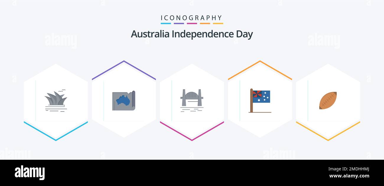 Australia Independence Day 25 Flat icon pack including country. sydney