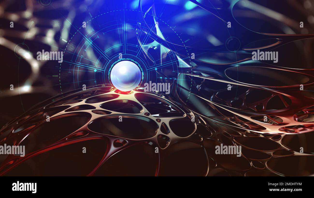 AI brain. Big data processing. Nanotechnology and networking. Fantastic  macrocosm. Abstract full color poster, picture for interior with 3D  illustrati Stock Photo - Alamy