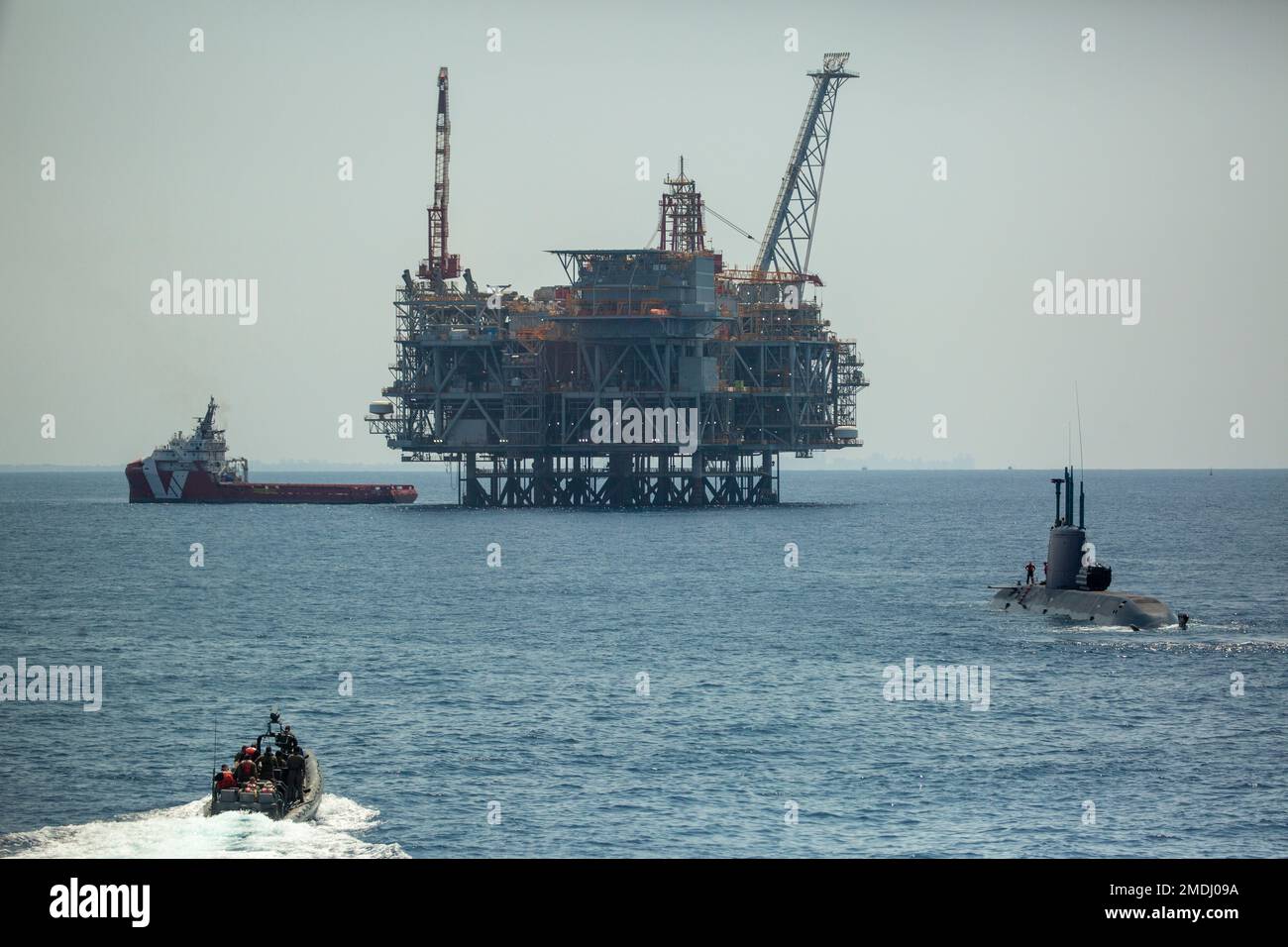 An Oil Platform In Israels Offshore Leviathan Gas Field Is Seen From On Board The Israeli Navy 7352