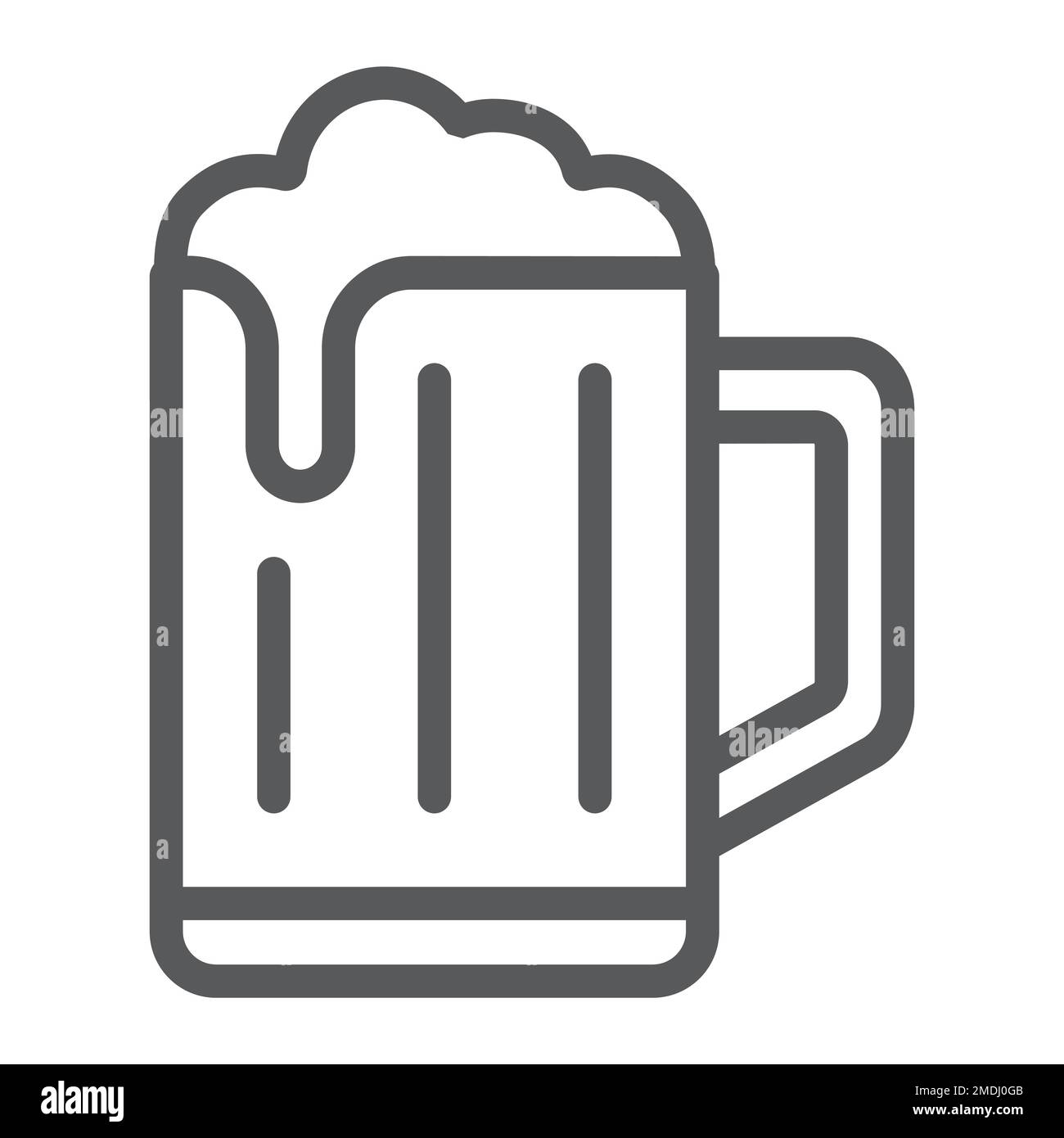 Beer line icon, drink and alcohol, lager sign, vector graphics, a ...