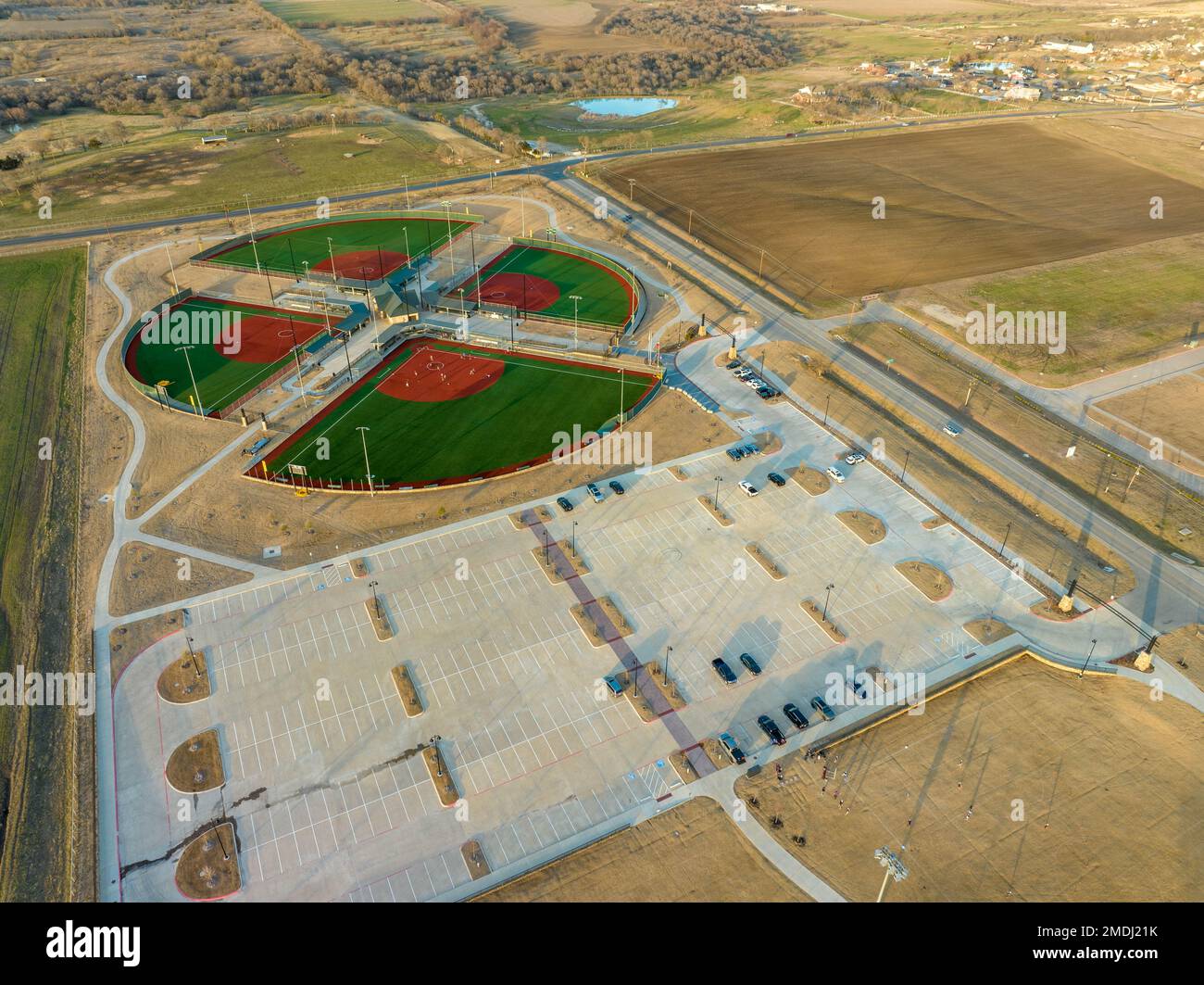An aerial shot of the Albuquerque Regional Sports Complex baseball