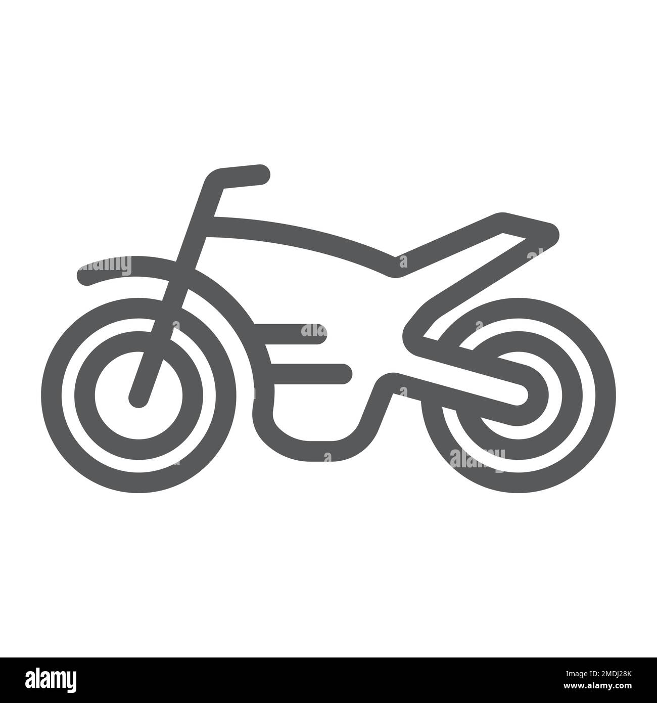 Motorcycle line icon, vehicle and cycle, motorbike sign, vector