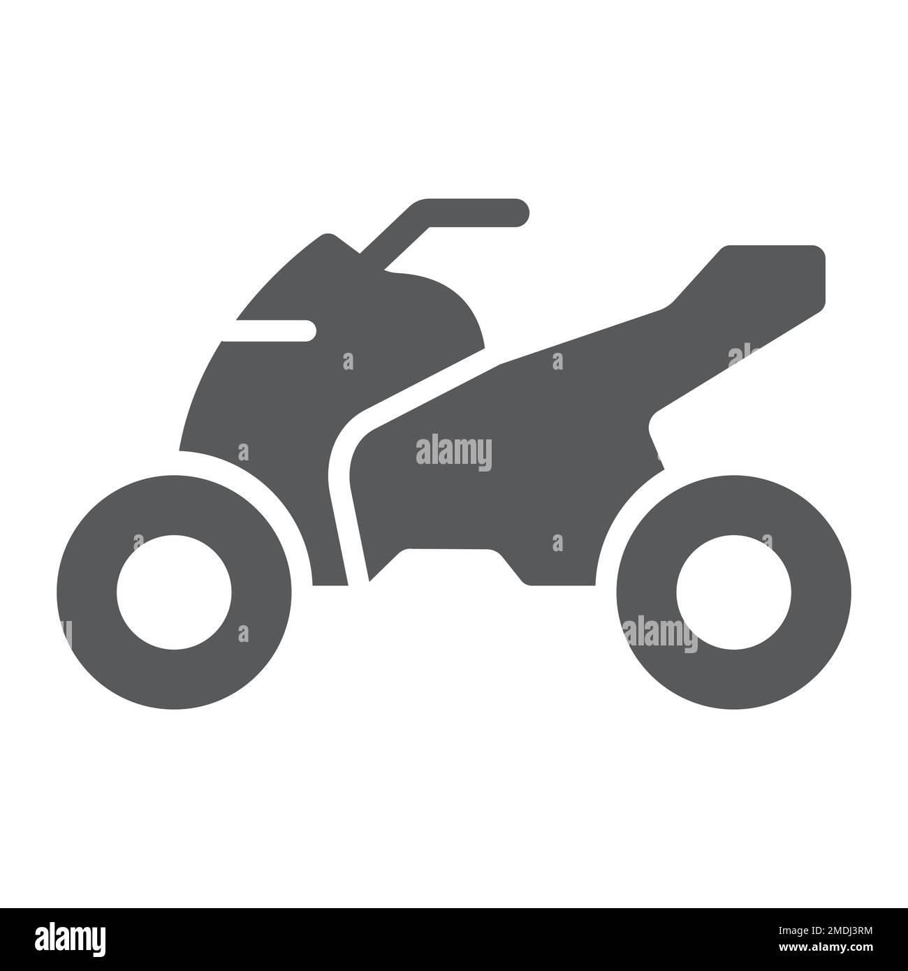 Quadbike glyph icon, bike and extreme, ATV motorcycle sign, vector graphics, a solid pattern on a white background, eps 10. Stock Vector