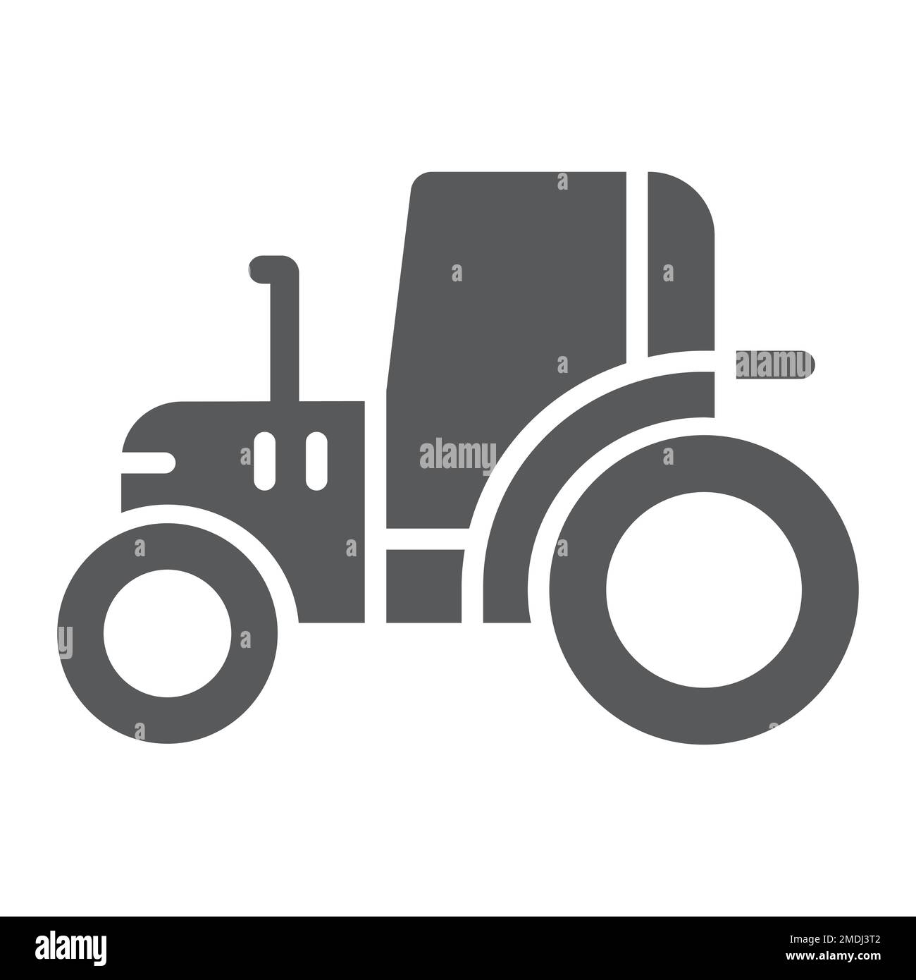 Tractor glyph icon, farm and agriculture, vehicle sign, vector graphics ...