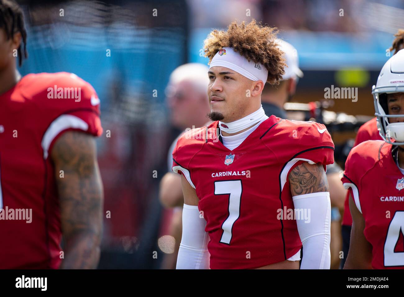 Arizona Cardinals cornerback Byron Murphy (7) celebrates after intercepting  the ball during an NFL football game against the Los Angeles Rams, Sunday  Stock Photo - Alamy