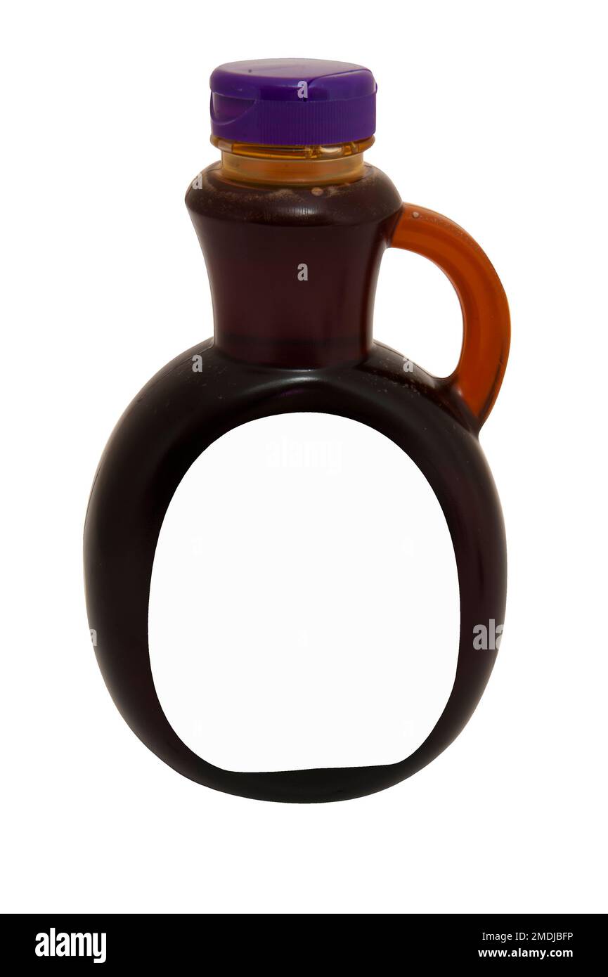 Brown jar with blank label isolated on white background Stock Photo - Alamy
