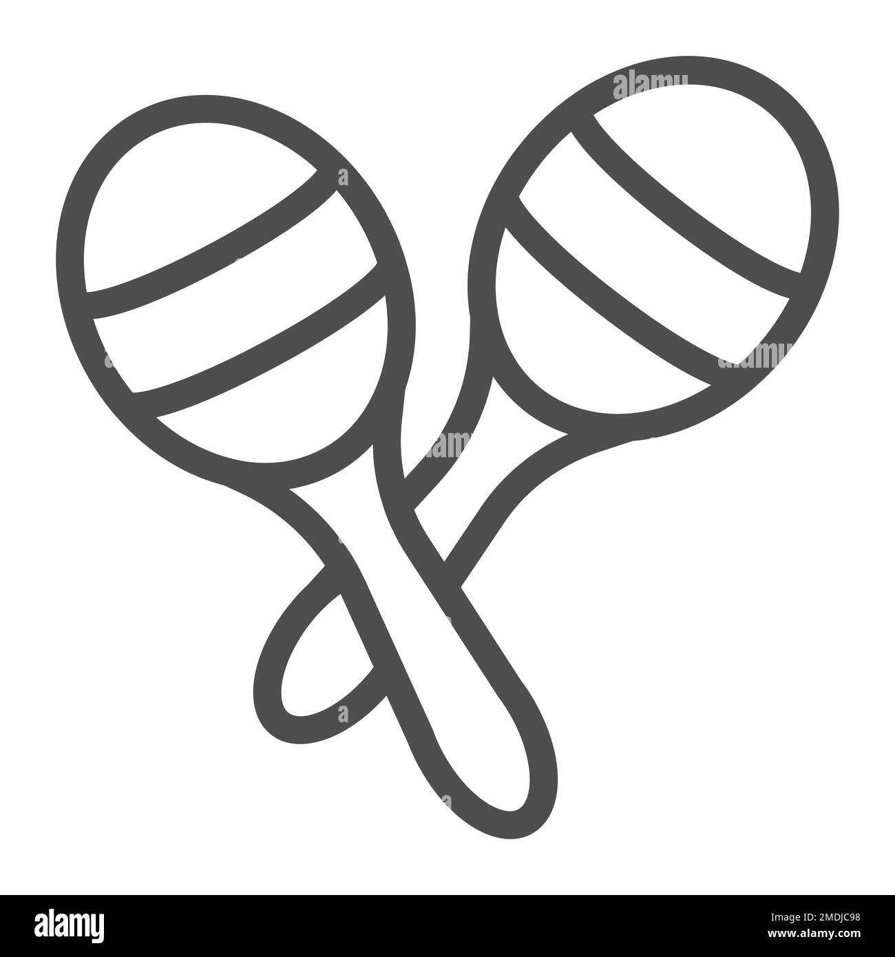 Maracas line icon, music and mexican, instrument sign, vector graphics