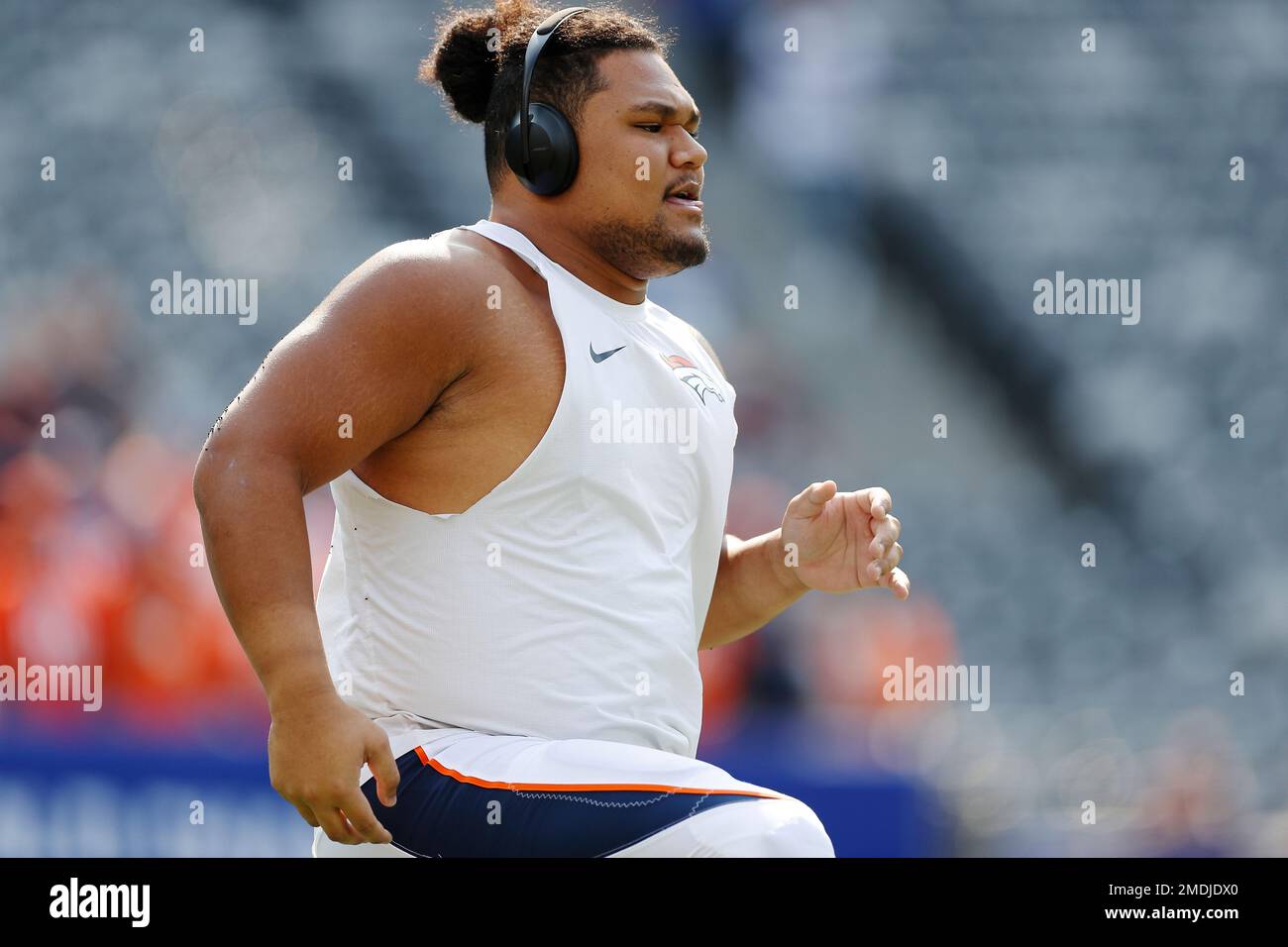 Denver Broncos guard Netane Muti comes onto the field for their NFL  football game against the Kansas City Chiefs, Sunday, Dec. 5, 2021 in  Kansas City, Mo. (AP Photo/Reed Hoffmann Stock Photo - Alamy