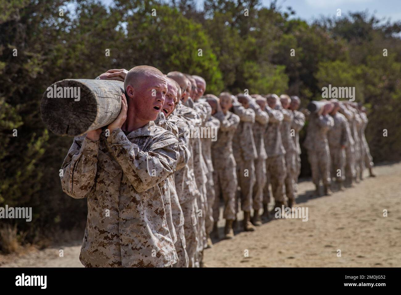 U.S. Marine Corps recruits with Kilo Company, 3rd Recruit Training ...