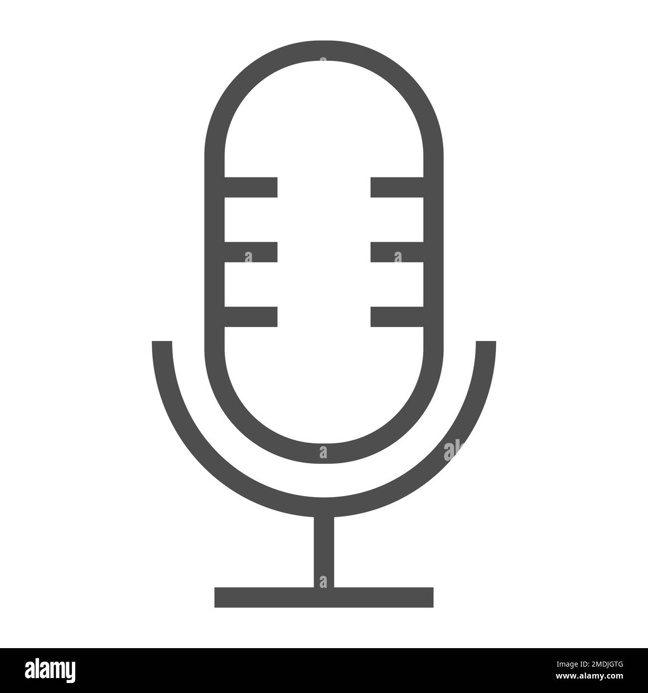 Microphone line icon, musical and audio, record sign, vector graphics ...