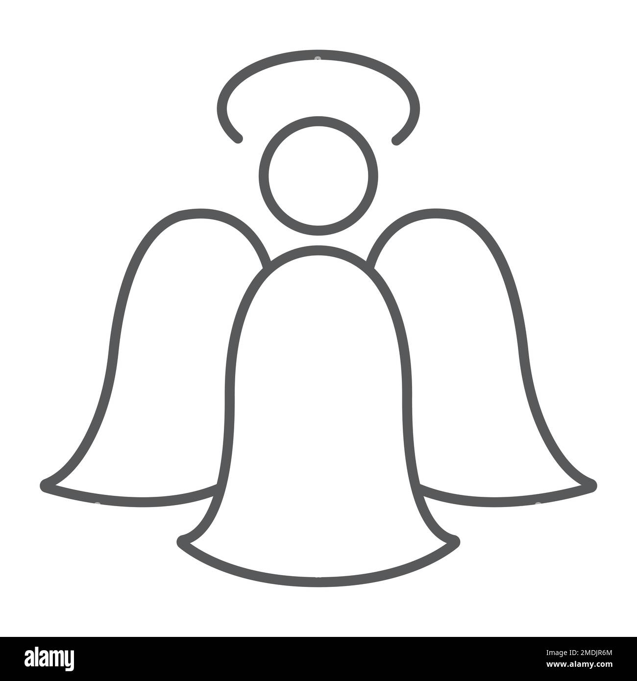 Angel thin line icon, decoration and christmas, angelic sign, vector ...