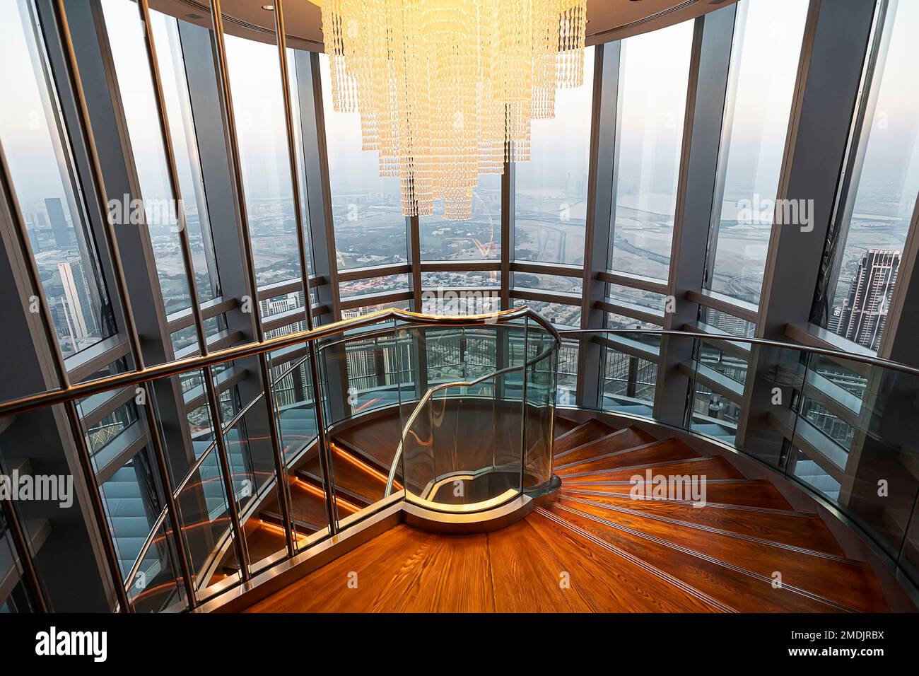Dubai, UAE , United Arab Emirates. November 28th, 2022. inside the observation deck of the world's tallest tower Burj Khalifa Stock Photo