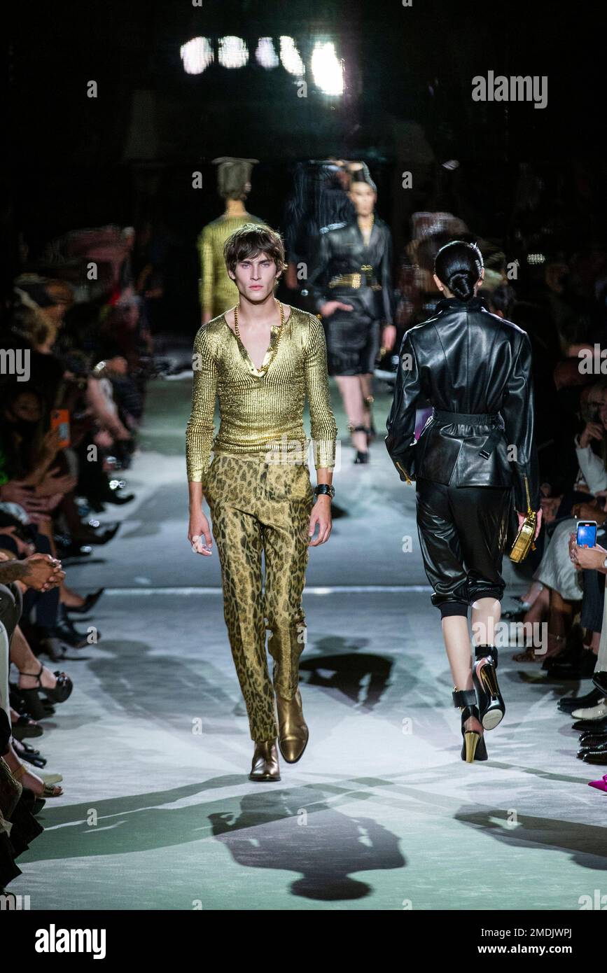 Models walk the runway at the Tom Ford spring/summer 2022 fashion show ...