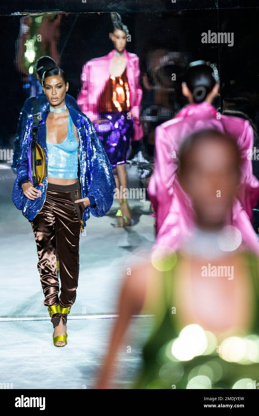 Models walk the runway at the Tom Ford spring/summer 2022 fashion show ...