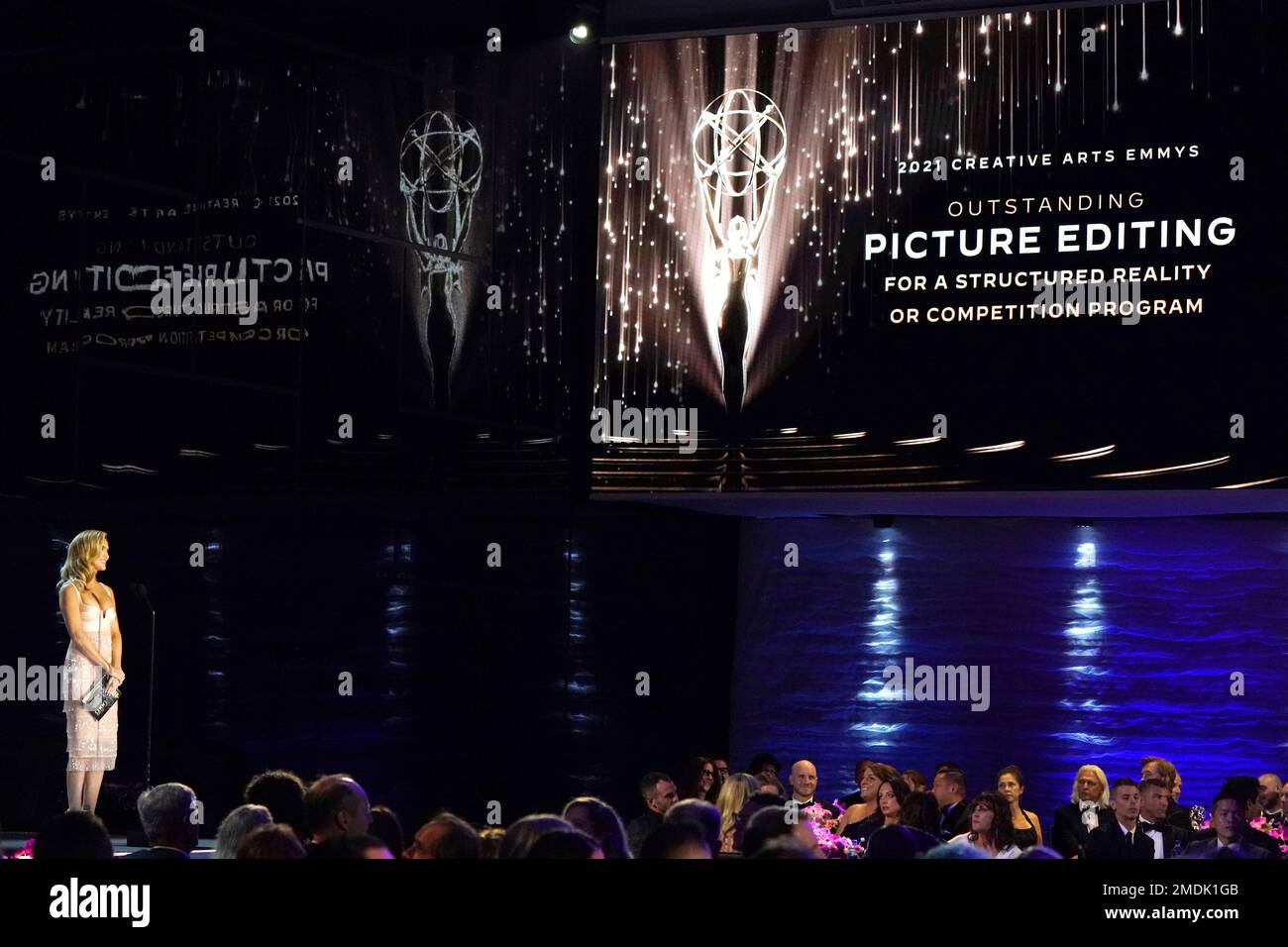 Chrishell Stause appears on stage during the second ceremony of the