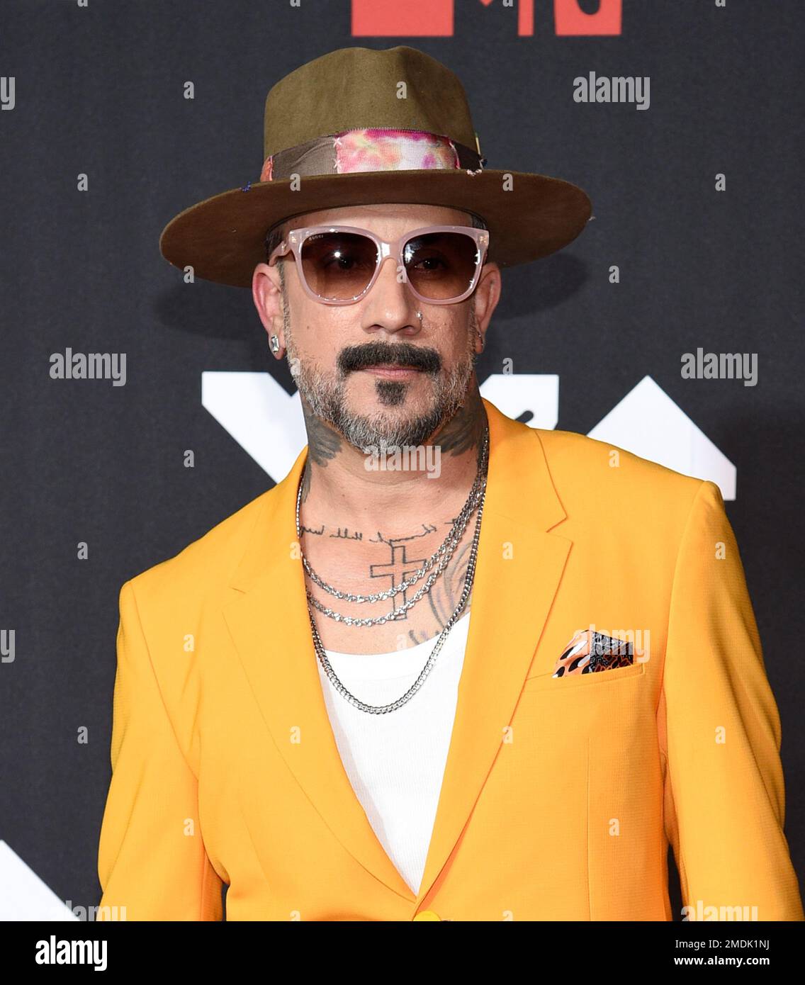 AJ McLean arrives at the MTV Video Music Awards at Barclays Center on