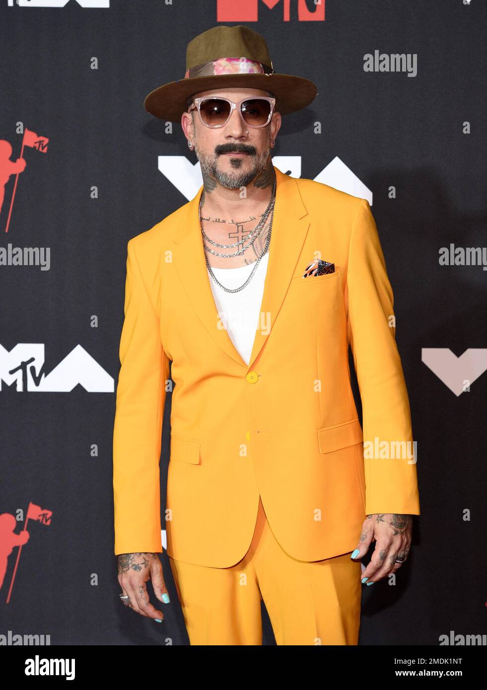 AJ McLean arrives at the MTV Video Music Awards at Barclays Center on