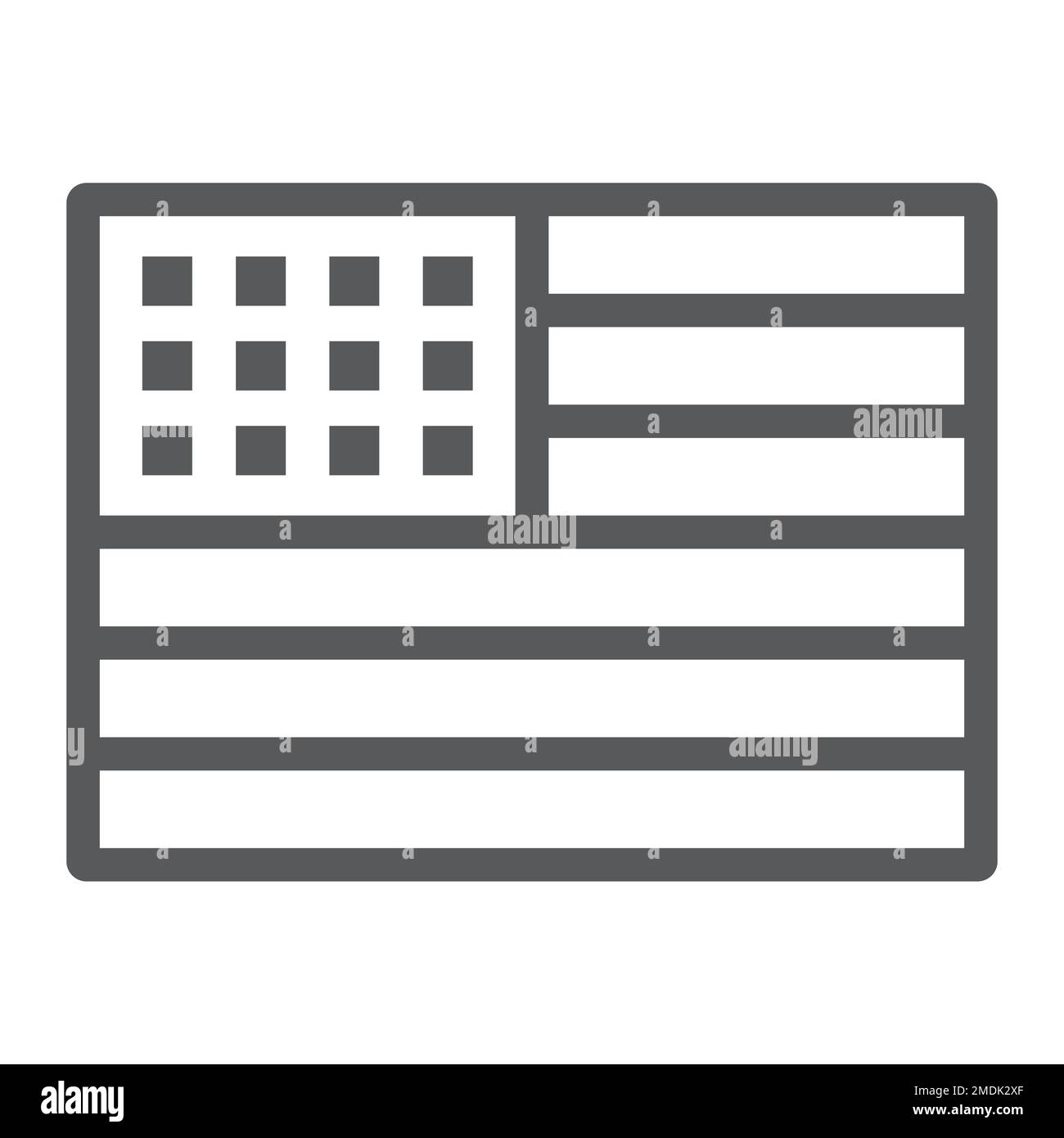 American flag line icon, usa and national, patriotic sign, vector