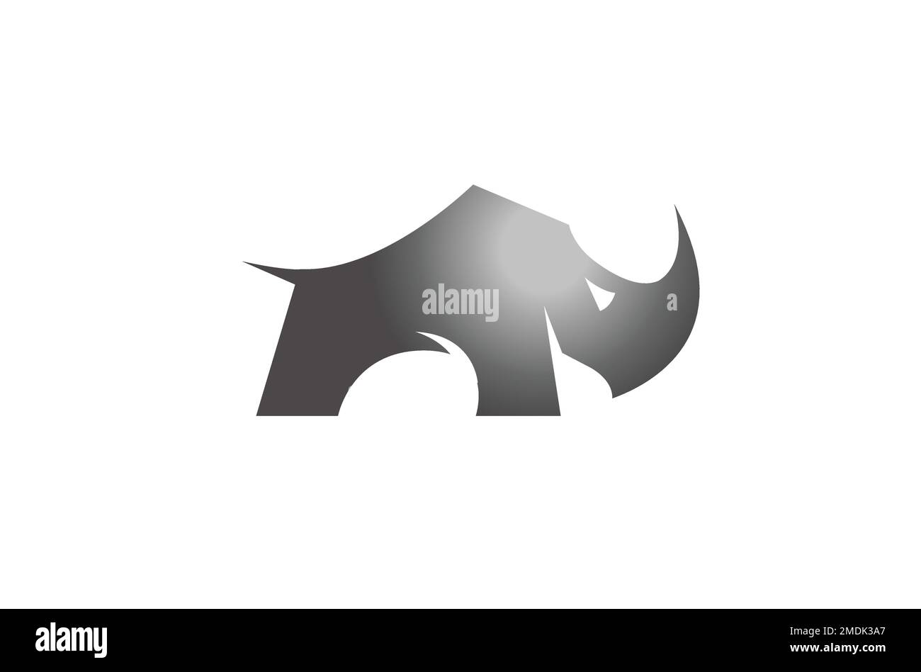 creative black rhinoceros logo design vector symbol illustration Stock