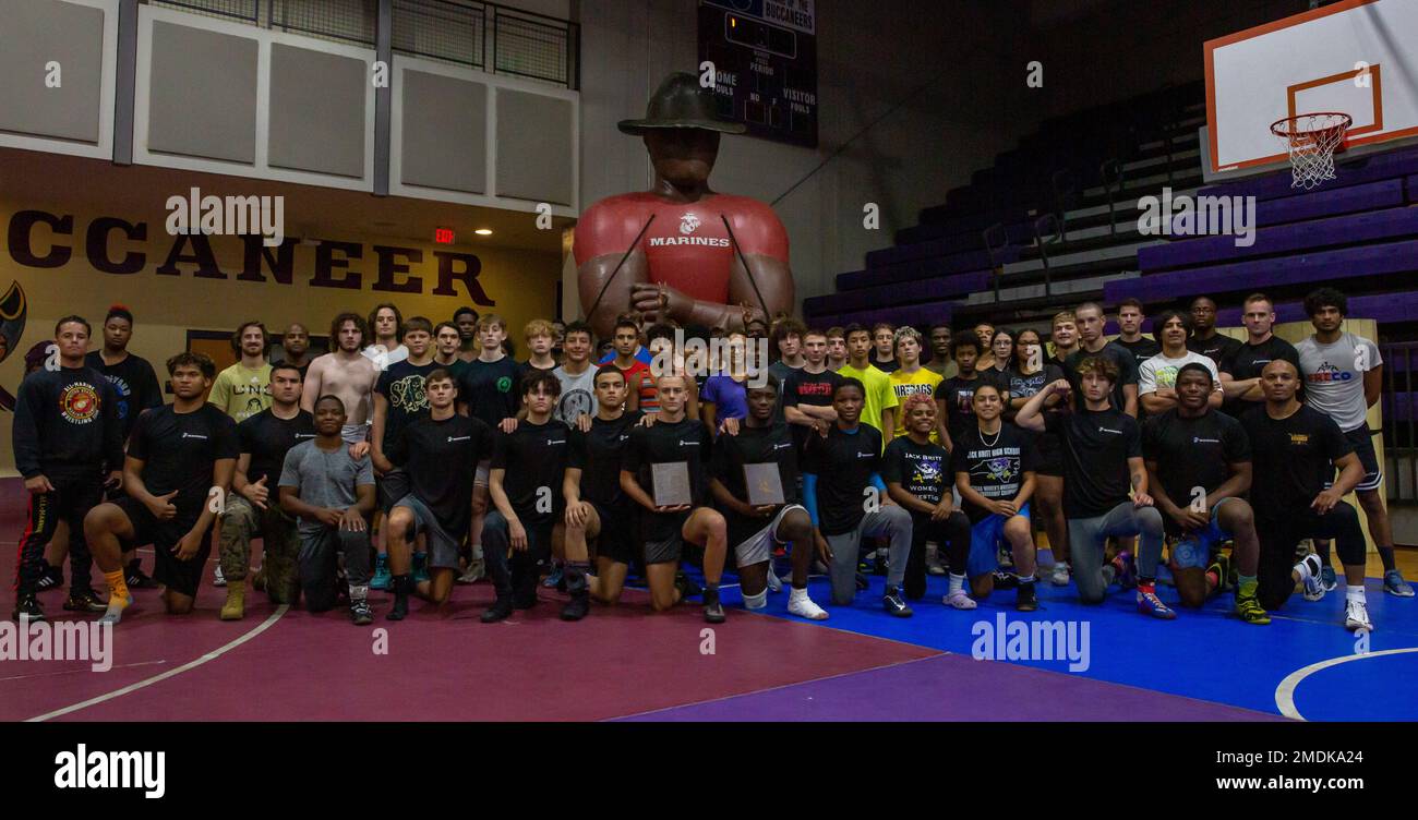 Athletes and coaches participated in a wrestling clinic hosted by Johnson's Athletic Camps and