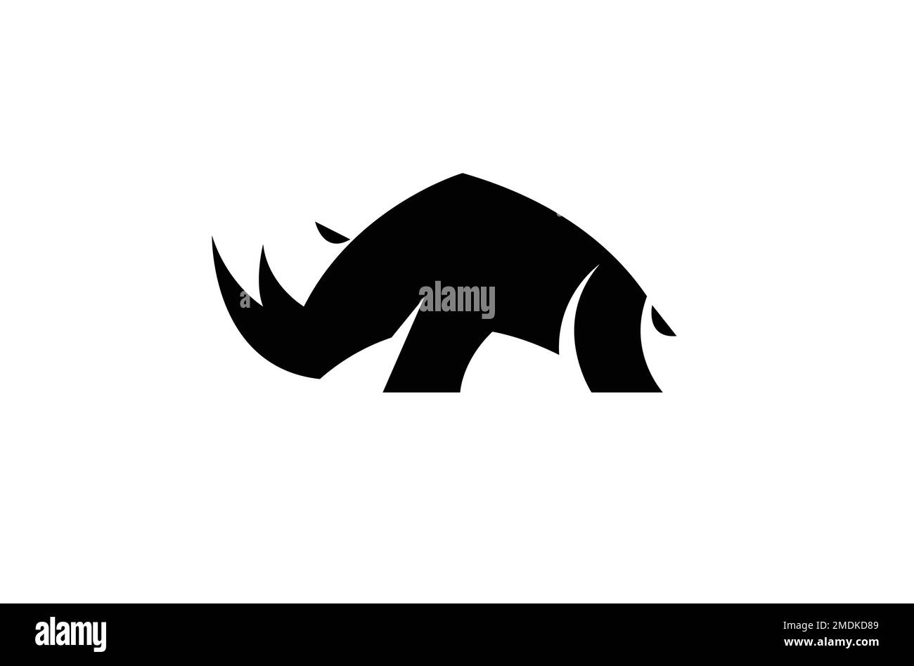 creative black rhinoceros logo design vector symbol illustration Stock