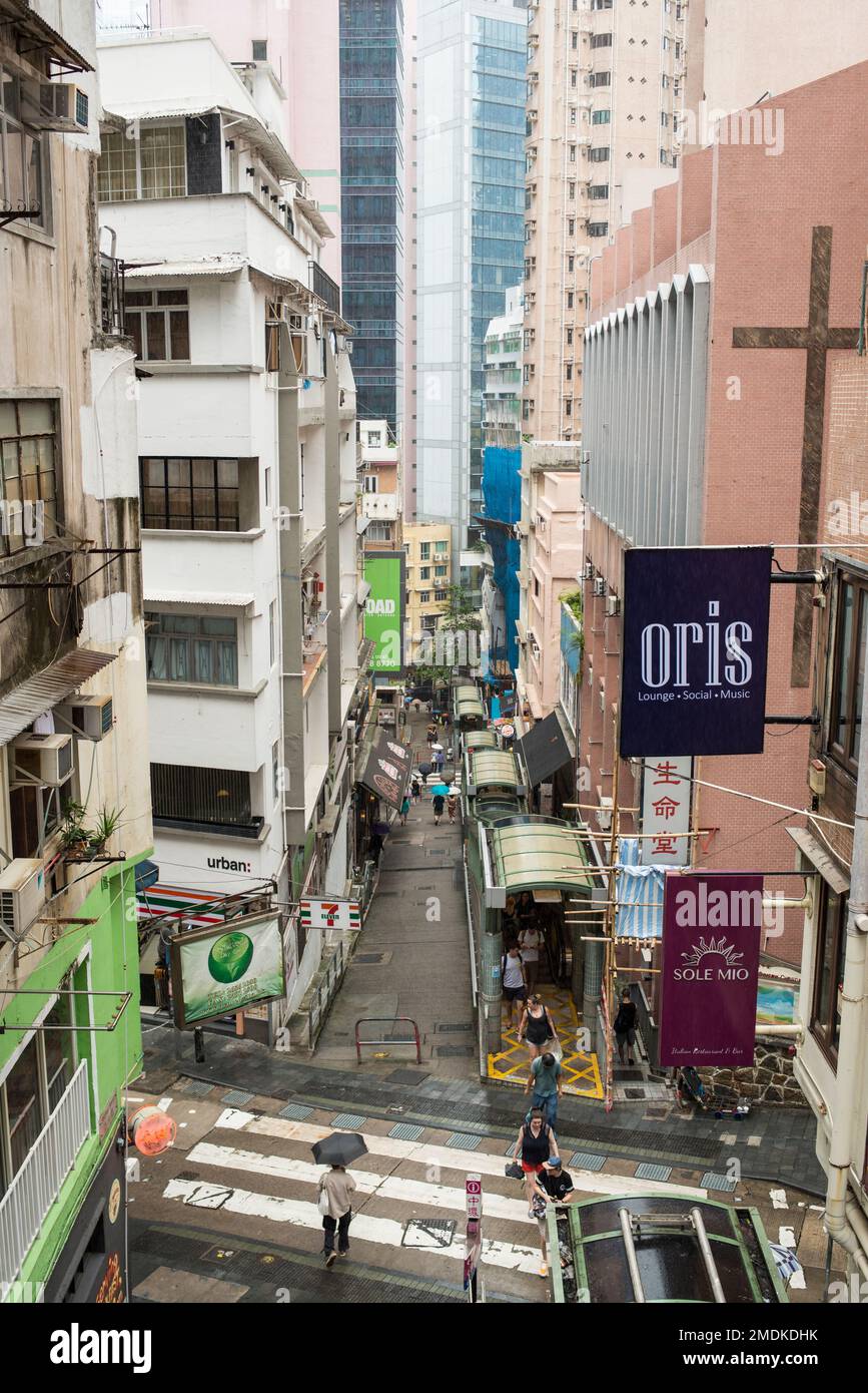 Narrow streets, Hong Kong Stock Photo Alamy