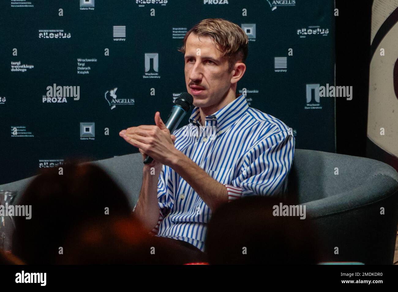 January 22, 2023, Wroclaw, Wroclaw, Poland: Grzegorz Piatek, winner of Polityka's passport, met with readers in Wroclaw. On January 17, Grzegorz Piatek received the ''Polityka'' Passport in the Literature category for his book Gdynia promised. The city, modernism, modernization 1920â€“1939â€. In the photo: Grzegorz Piatek (Credit Image: © Krzysztof Zatycki/ZUMA Press Wire) EDITORIAL USAGE ONLY! Not for Commercial USAGE! Stock Photo