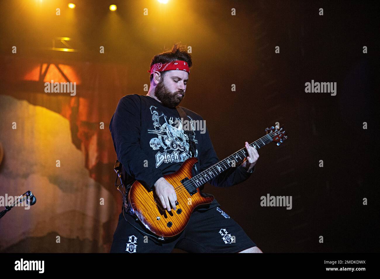 Kevin Skaff of A Day to Remember performs at Inkcarceration Music and Tattoo  Festival on Saturday, Sept. 11, 2021, at Ohio State Reformatory in  Mansfield, Ohio. (Photo by Amy Harris/Invision/AP Stock Photo -