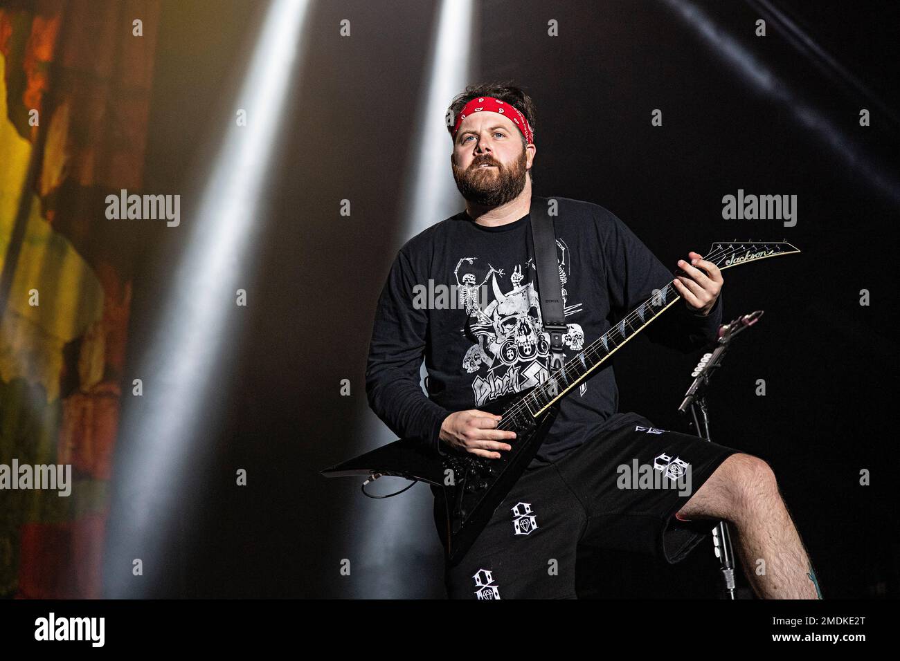 Kevin Skaff of A Day to Remember performs at Inkcarceration Music and Tattoo  Festival on Saturday, Sept. 11, 2021, at Ohio State Reformatory in  Mansfield, Ohio. (Photo by Amy Harris/Invision/AP Stock Photo -