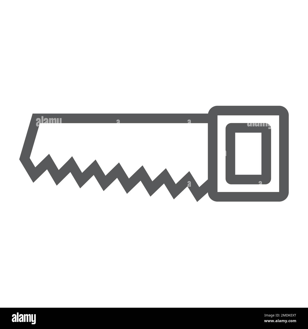 Hand saw line icon, tool and repair, handsaw sign, vector graphics, a