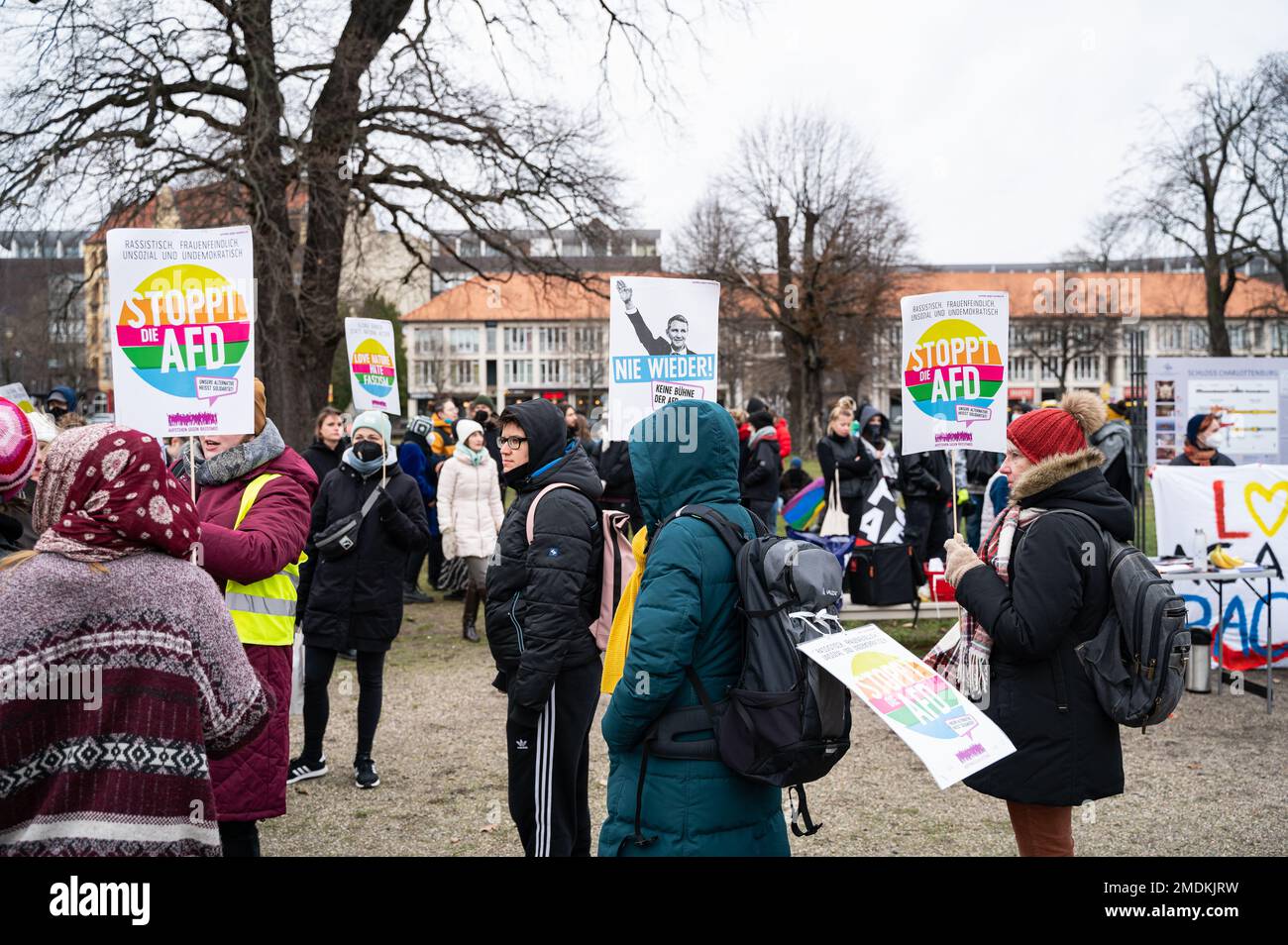 21.01.2023, Berlin, Germany, Europe - About 80-100 people, mostly from ...