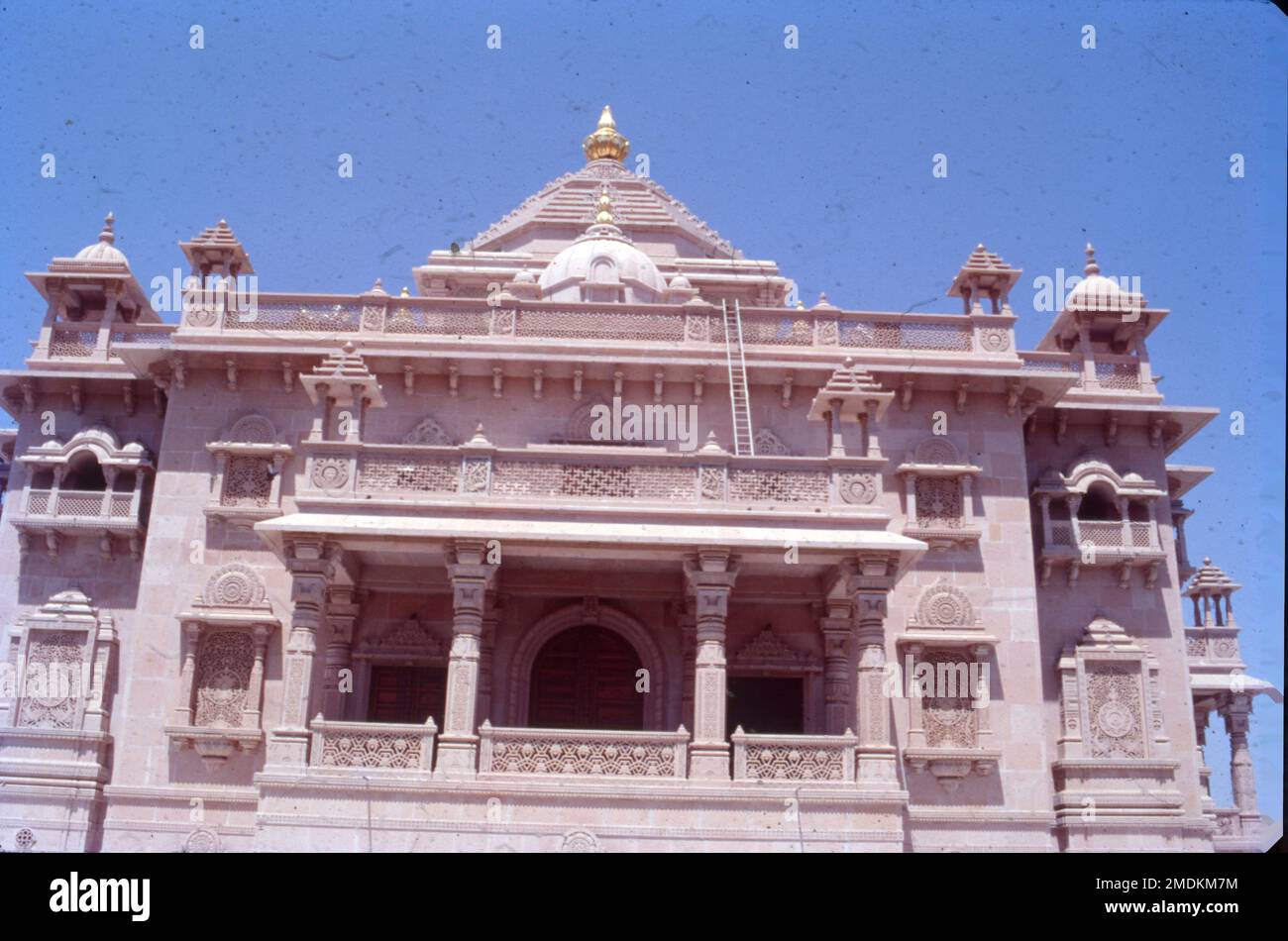 Swaminarayan Akshardham in Gandhinagar, Gujarat, India is a large Hindu temple complex inspired by Yogiji Maharaj the fourth spiritual successor of Swaminarayan, and created by Pramukh Swami Maharaj, the fifth spiritual successor of Swaminarayan according to the BAPS denomination of Swaminarayan Hinduism. Stock Photo