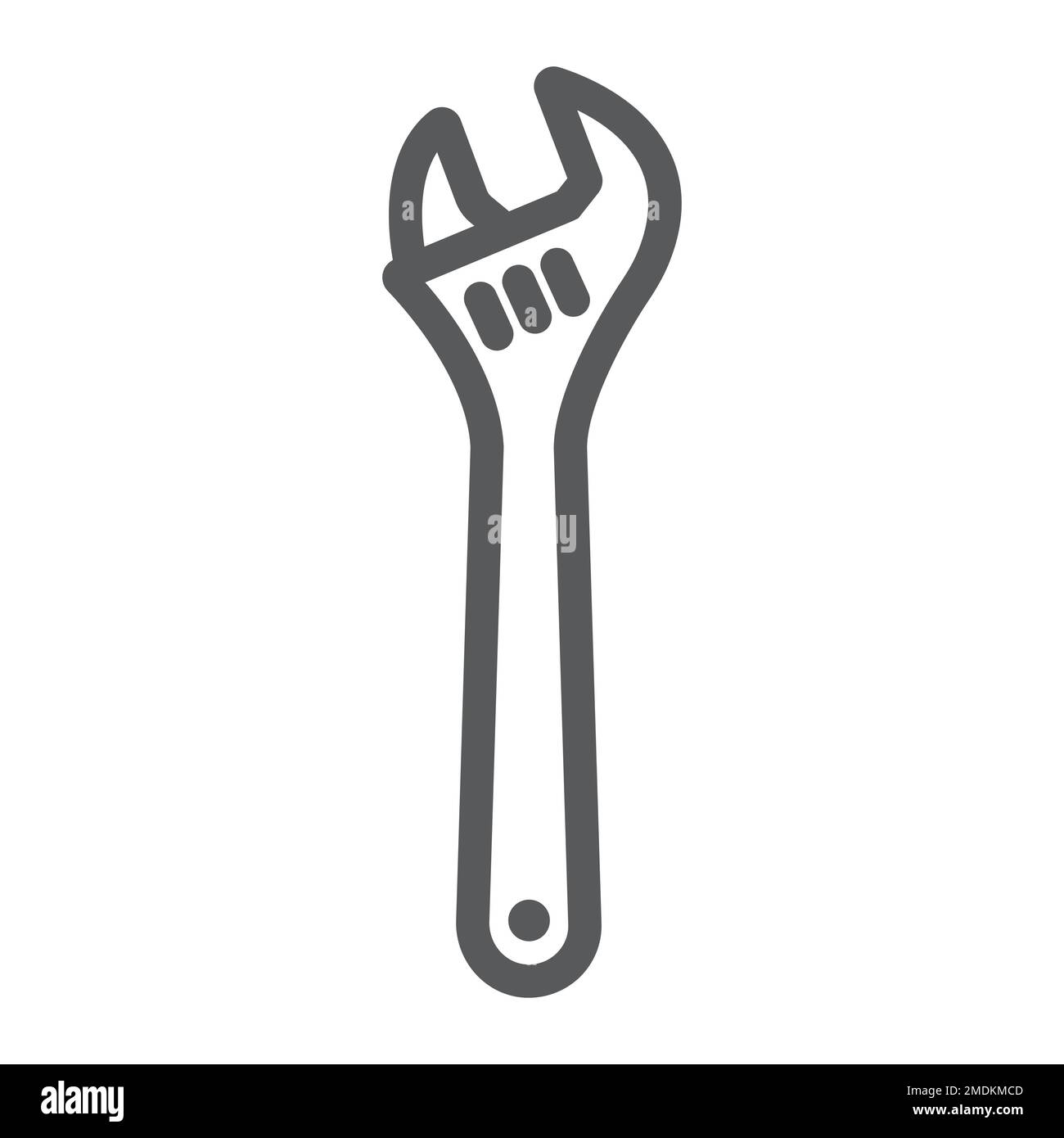 Adjustable wrench line icon, tool and repair, monkey wrench sign