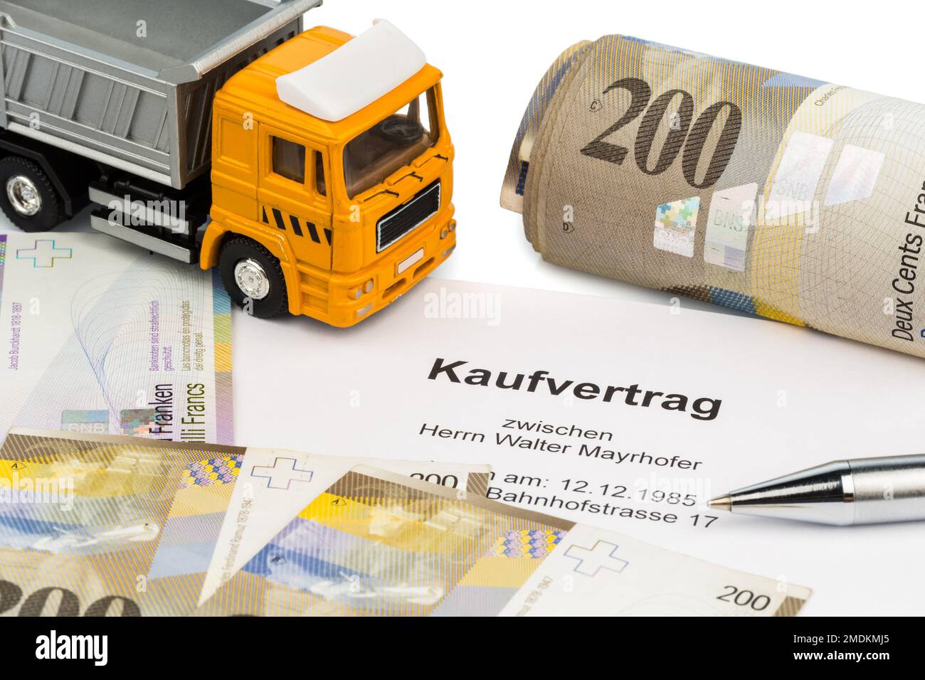 sale contract for a new truck, composing Stock Photo Alamy